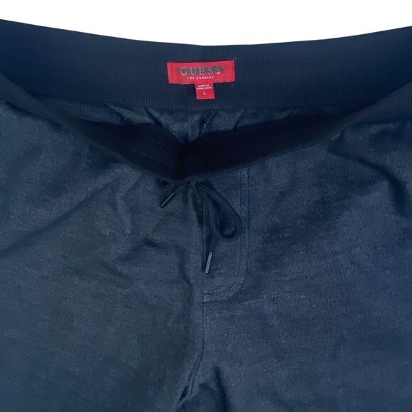 Guess Men’s Logo Tape Drawstring Shorts Black Size L Casual Athletic Loungewear - Picture 6 of 8